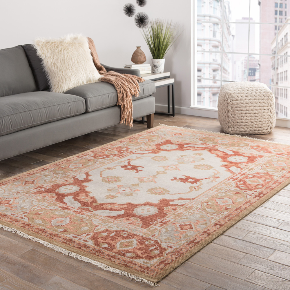 savana red and orange wool Hand Knotted Rug - RoomScene