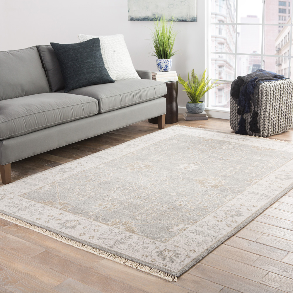 savana grey and black wool Hand Knotted Rug - RoomScene