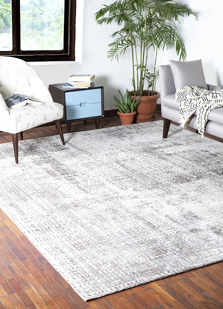 uvenuti beige and brown wool and bamboo silk Hand Knotted Rug - RoomScene