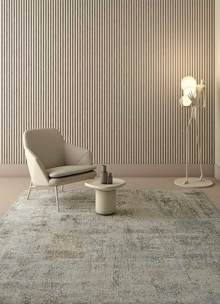 uvenuti ivory wool and bamboo silk Hand Knotted Rug - RoomScene