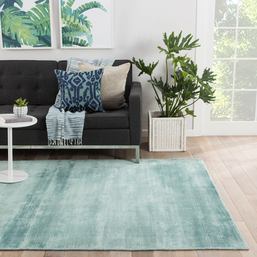 basis blue viscose Hand Loom Rug - RoomScene