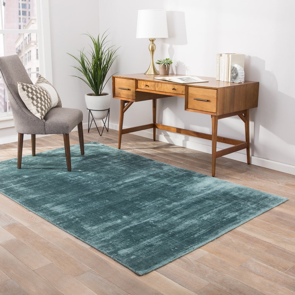 basis blue viscose Hand Loom Rug - RoomScene