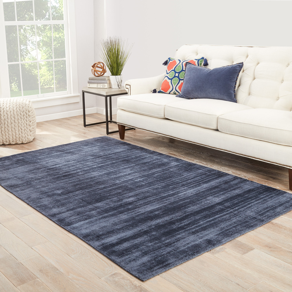 basis blue viscose Hand Loom Rug - RoomScene