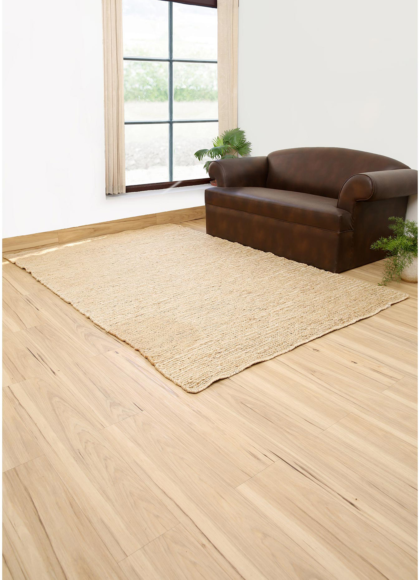 hula beige and brown jute and hemp Hand Knotted Rug - RoomScene