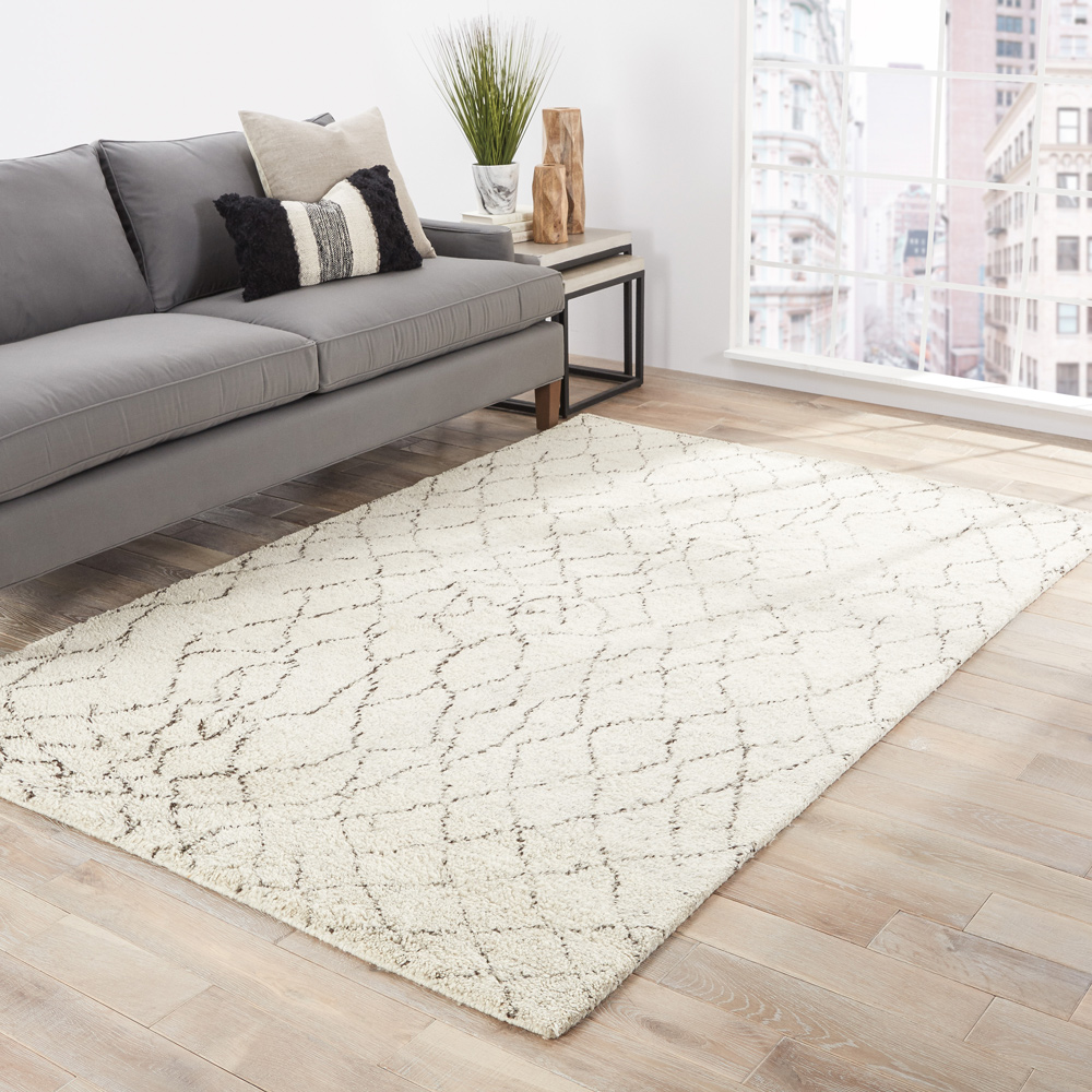 zuri beige and brown wool Hand Knotted Rug - RoomScene