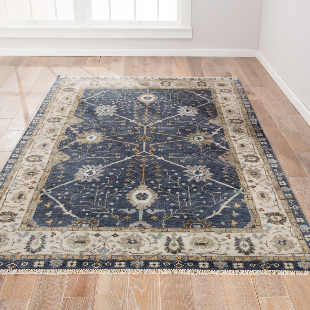 savana blue wool Hand Knotted Rug - RoomScene