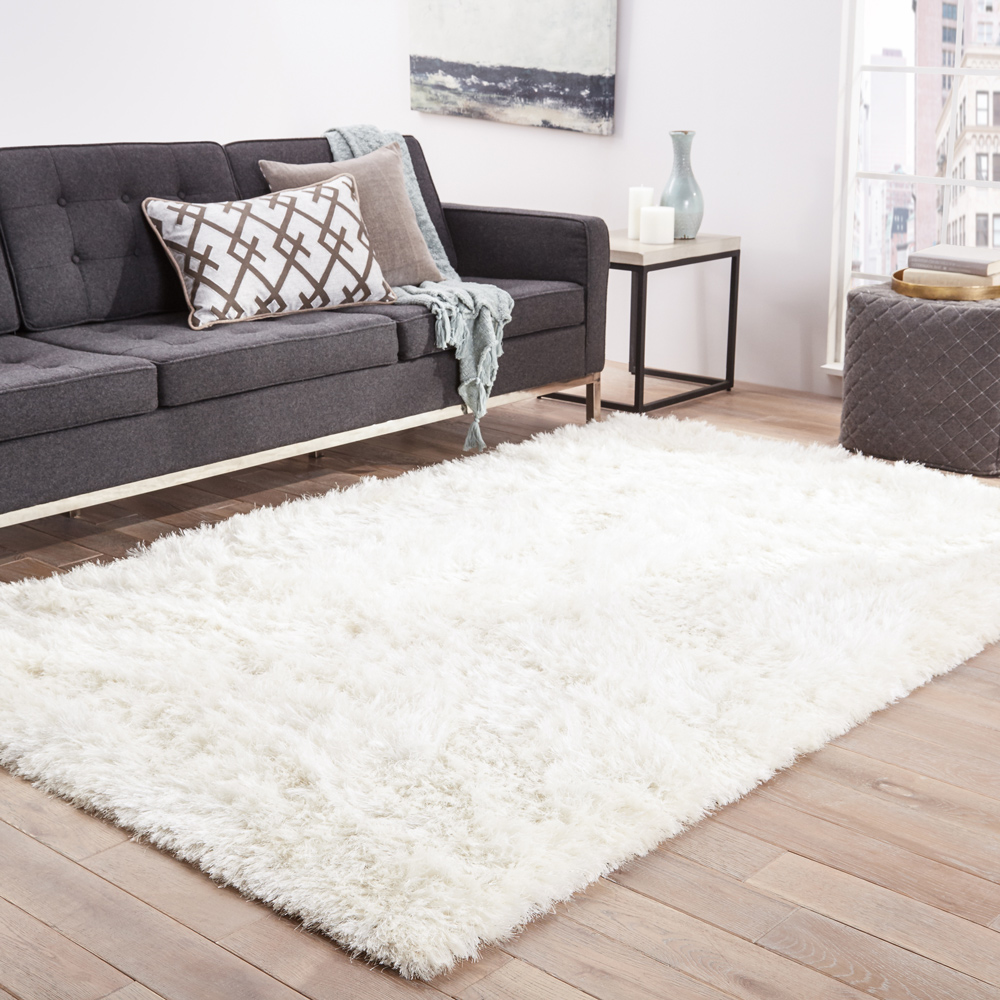 basis ivory polyester Shag Rug - RoomScene
