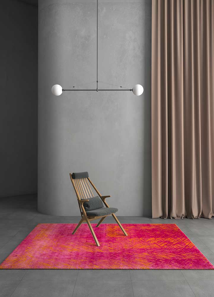 free verse by kavi pink and purple wool and silk Hand Knotted Rug - RoomScene