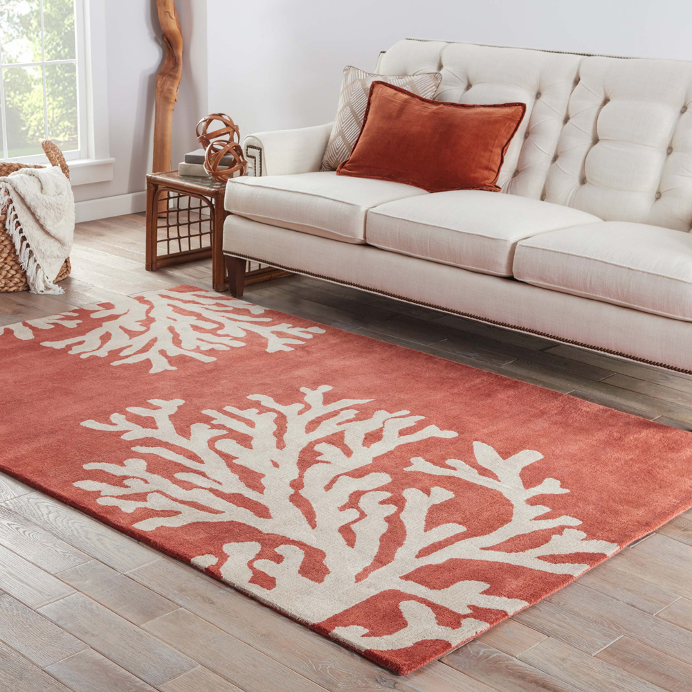 roar red and orange wool Hand Tufted Rug - RoomScene