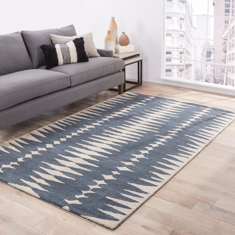modo blue wool Hand Tufted Rug - RoomScene