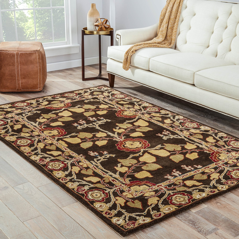 mythos beige and brown wool Hand Tufted Rug - RoomScene