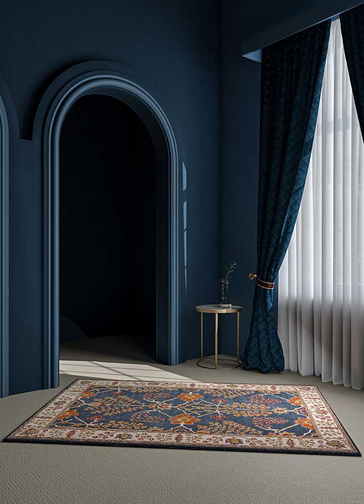 kasbah blue wool Hand Tufted Rug - RoomScene