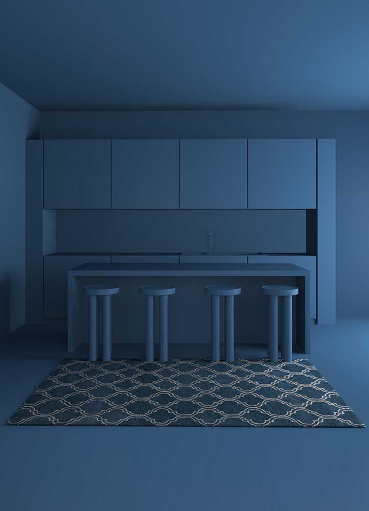 contour blue wool and viscose Hand Tufted Rug - RoomScene