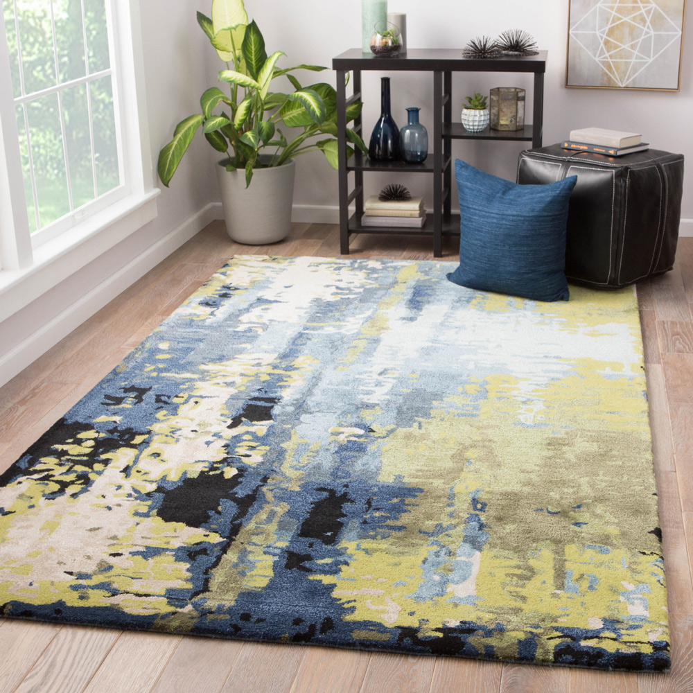 genesis blue wool and viscose Hand Tufted Rug - RoomScene