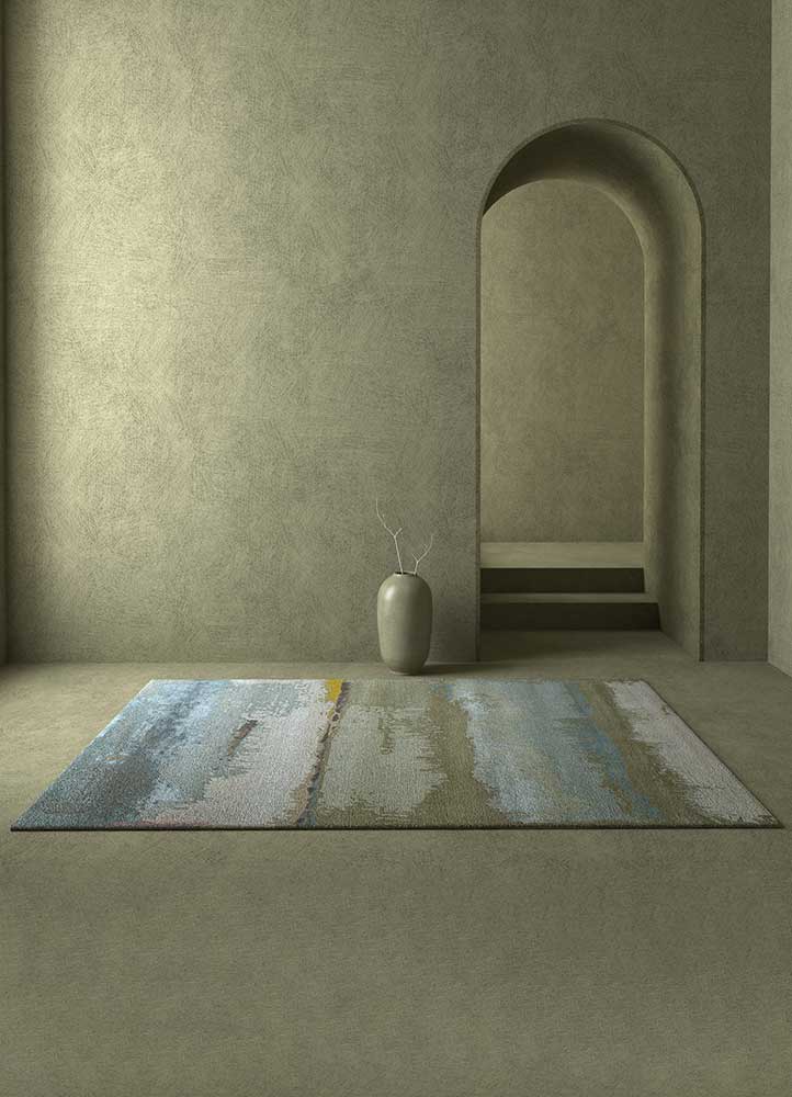 genesis green wool and viscose Hand Tufted Rug - RoomScene