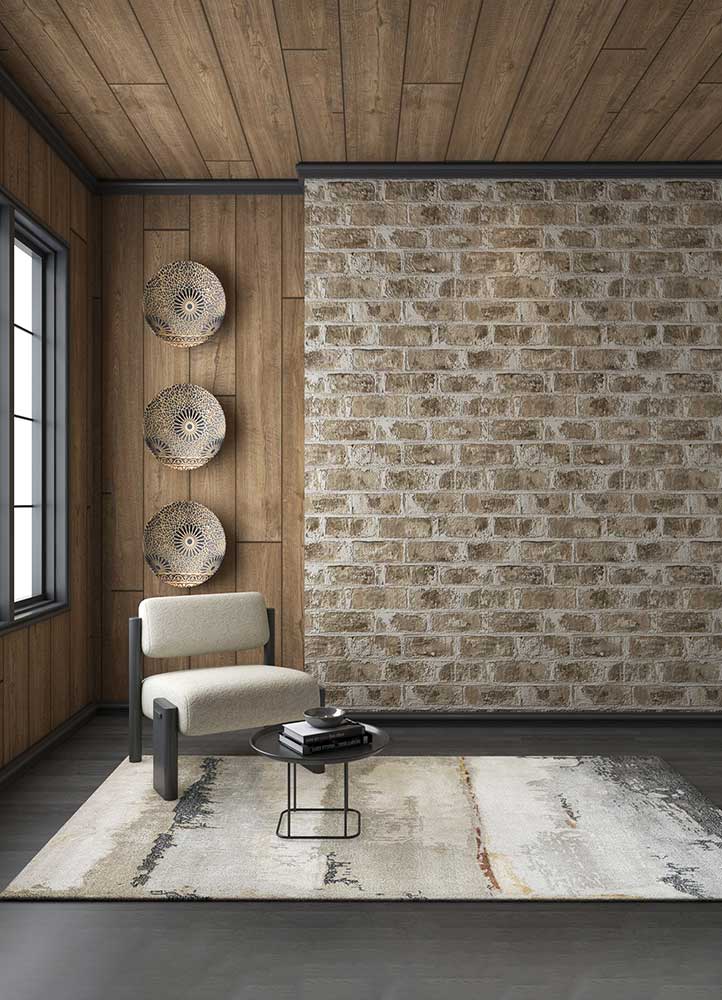 genesis beige and brown wool and viscose Hand Tufted Rug - RoomScene