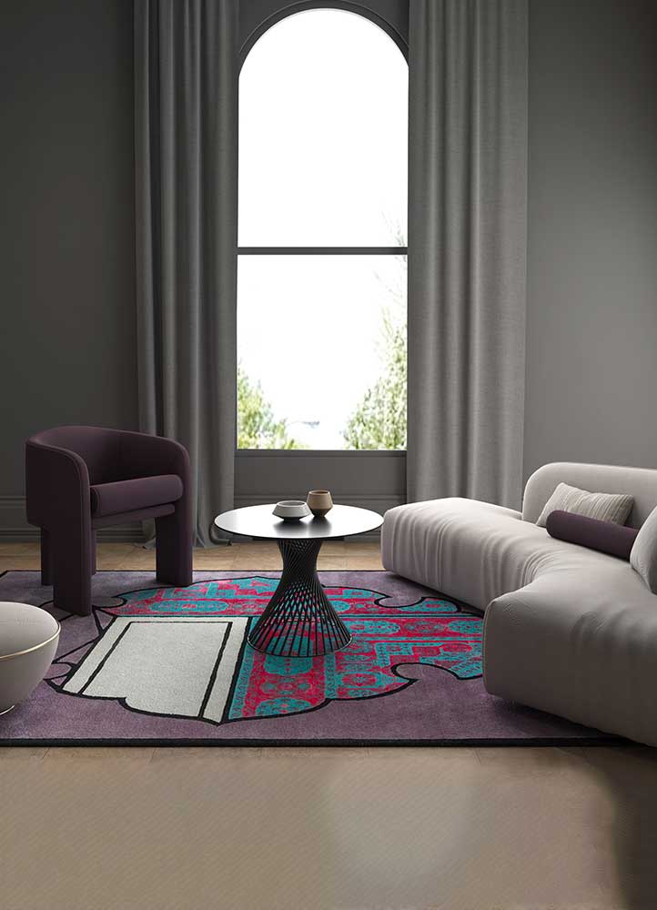 concoction pink and purple wool and viscose Hand Tufted Rug - RoomScene