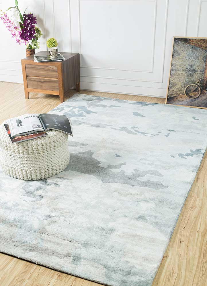 genesis blue viscose Hand Tufted Rug - RoomScene