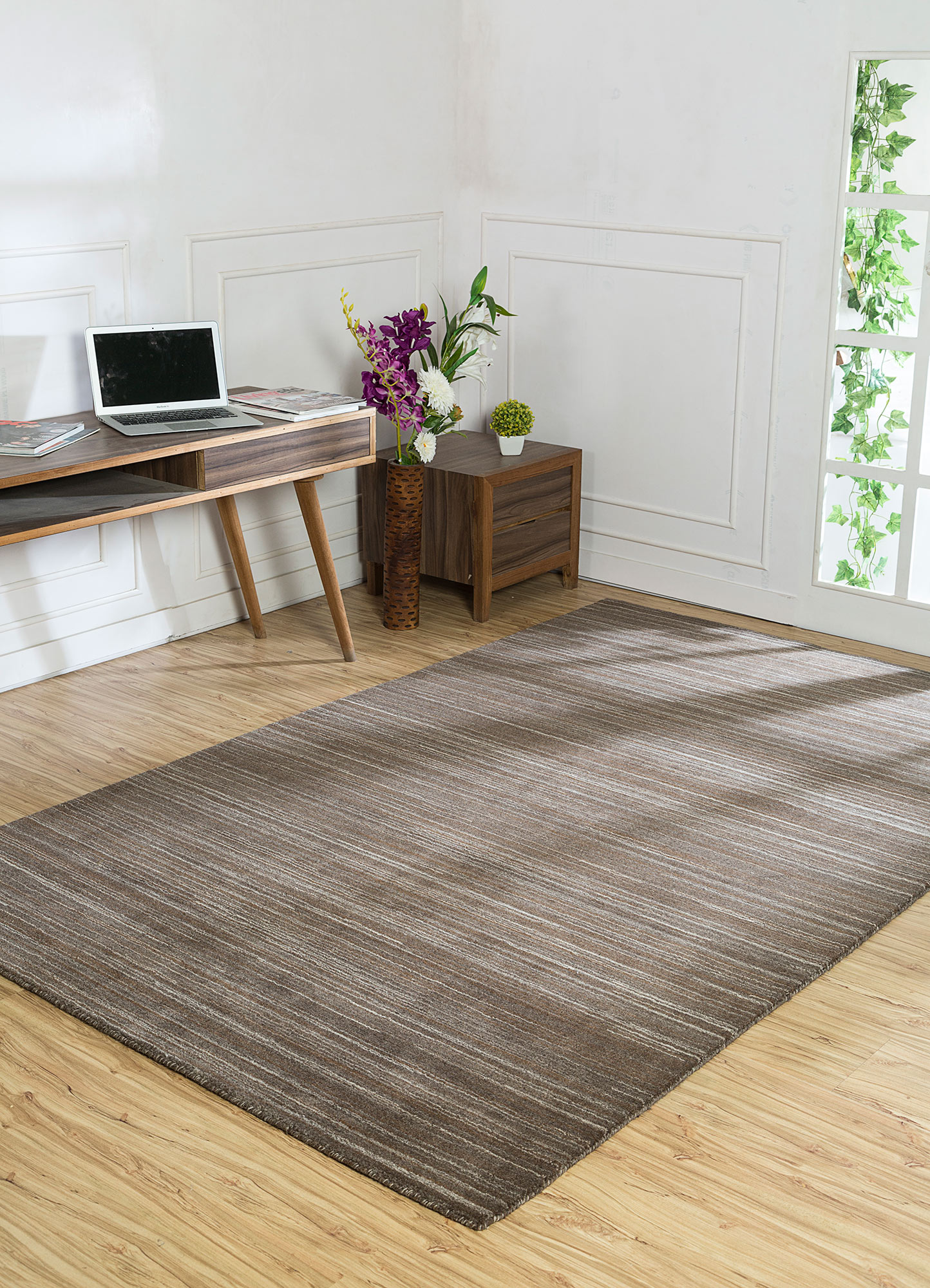 forme beige and brown wool Hand Loom Rug - RoomScene