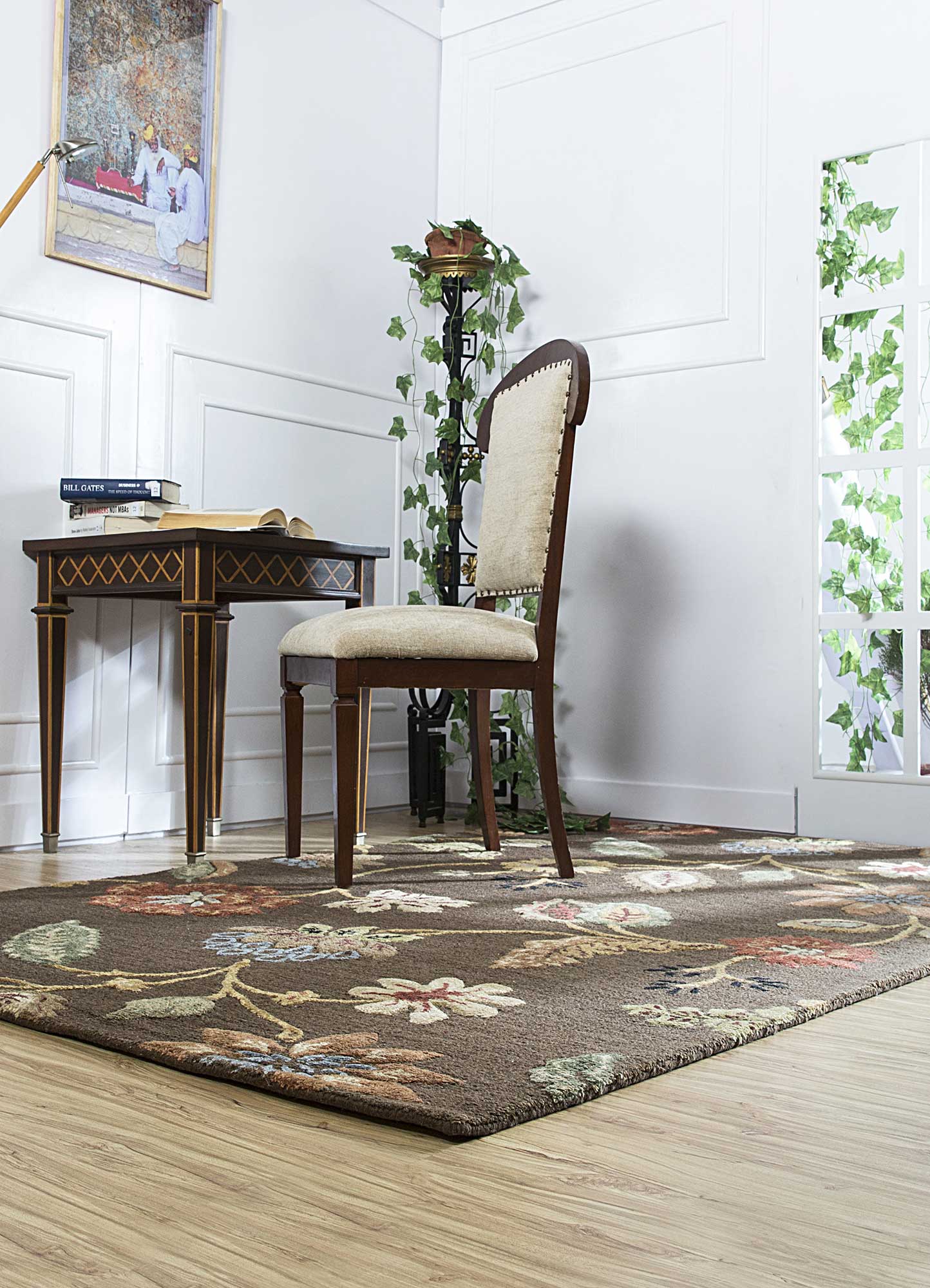 hacienda beige and brown wool and viscose Hand Tufted Rug - RoomScene